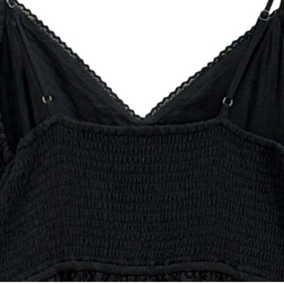 Abercrombie & Fitch Y2K Black Lace Crochet Sundress With Pockets Women Medium - Picture 5 of 7